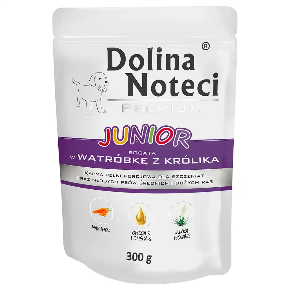 Dolina Noteci Junior, 10 x 300 g - Rico en hígado de conejo