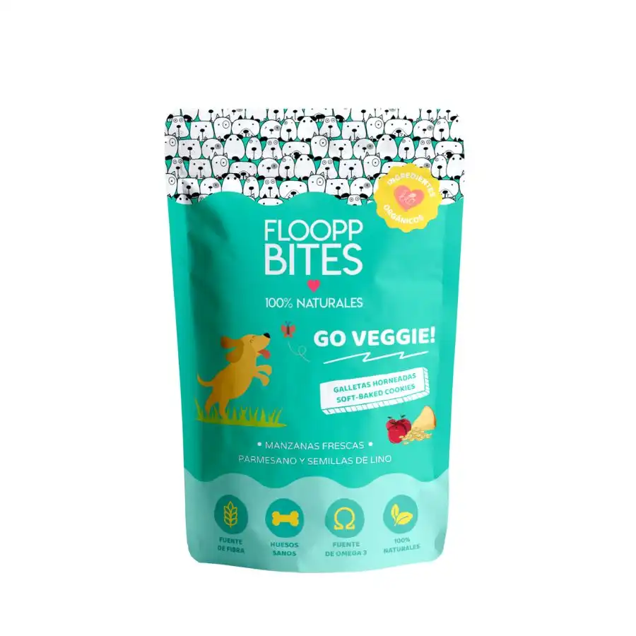 Galletas 100% naturales Flooppbites Go Veggie! para perros