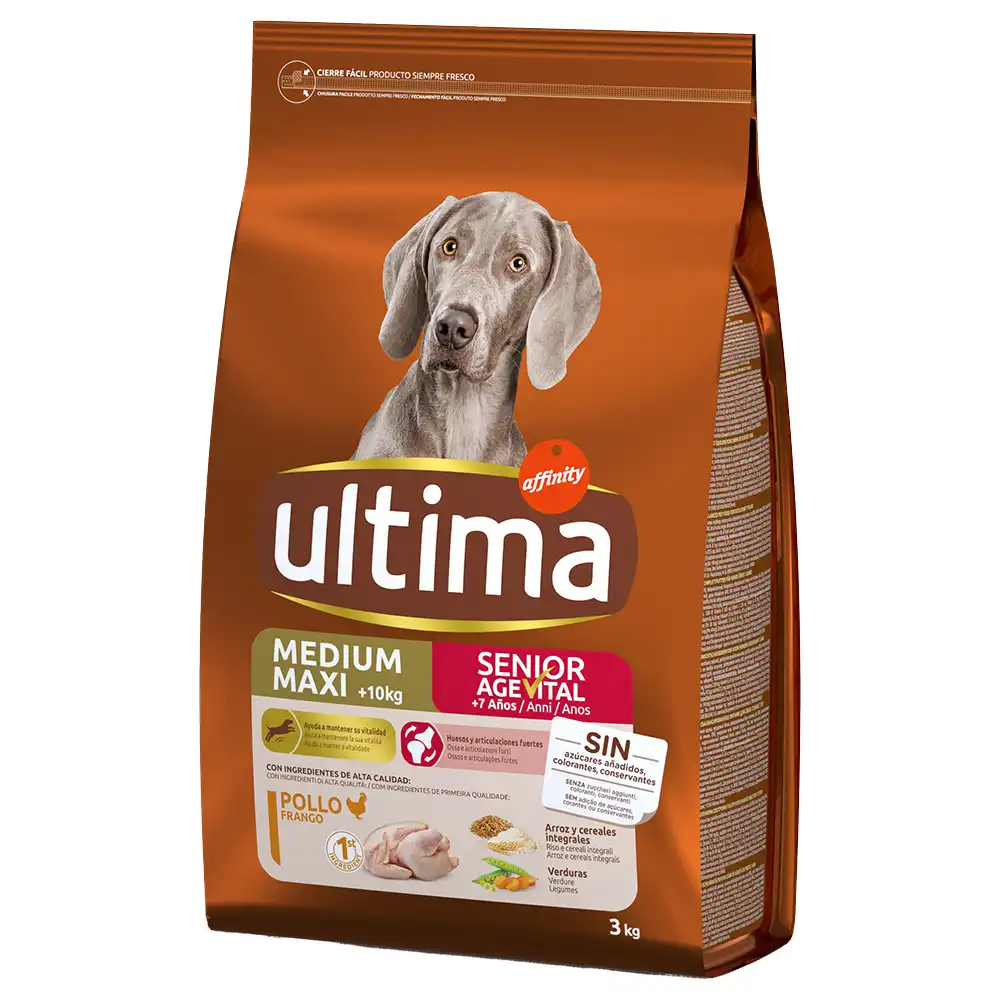 Ultima Medium-Maxi Senior con pollo y arroz - 3 kg