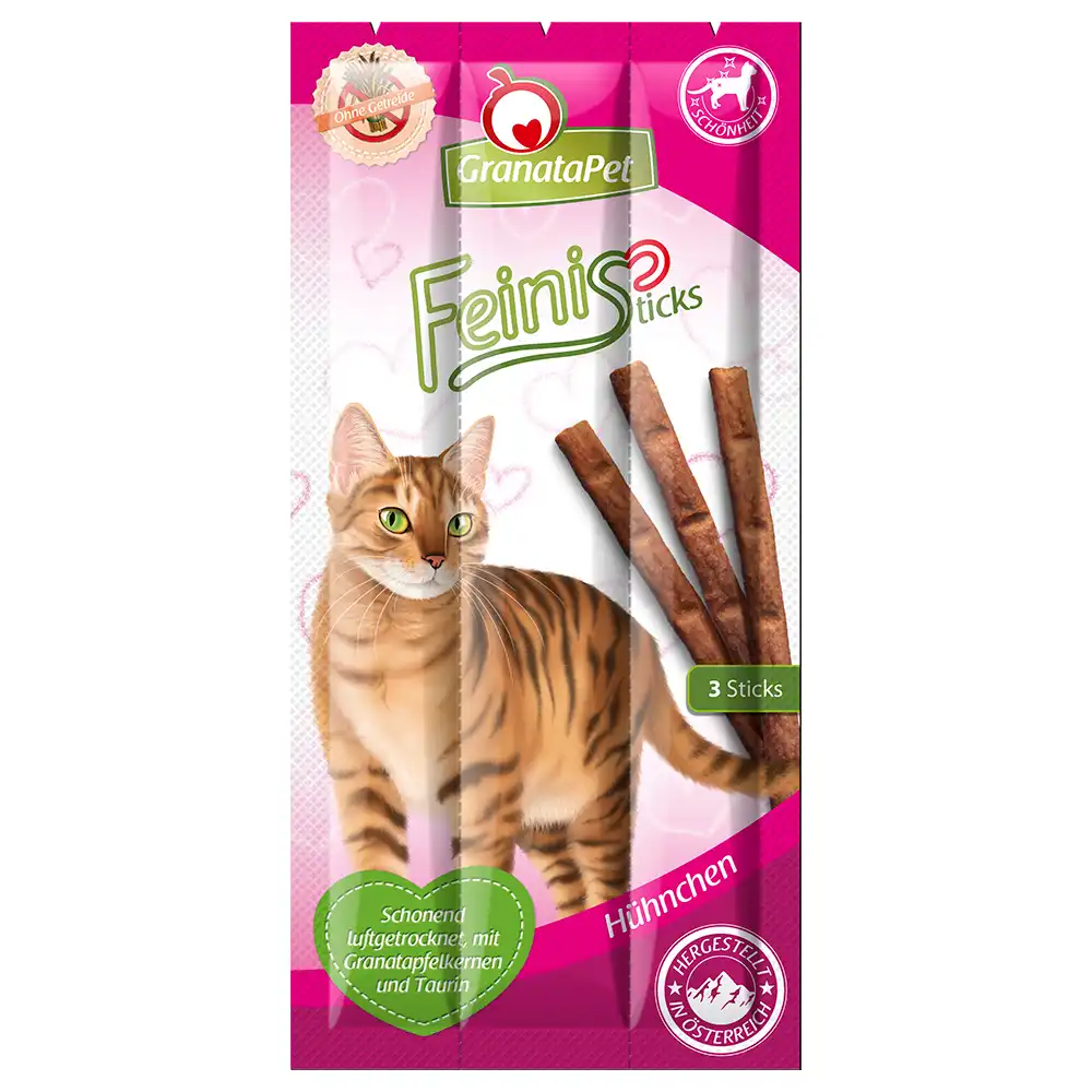 GranataPet Feinis Sticks barritas con pollo para gatos - 3 x 5 g