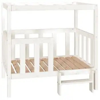 Cama Para Perros Madera Maciza De Pino Blanco 105,5x83,5x100 Cm Vidaxl