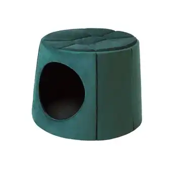 Caseta Y Cama Para Perro 2en1 Con Almohada Turtle R2 67x67x51 Verde