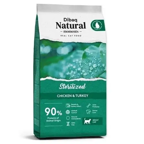 Pienso Dibaq Natural Moments para gatos esterilizados sabor Pollo y Pavo