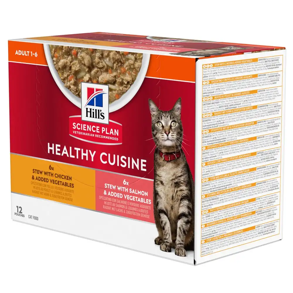 Hill's Adult Healthy Cuisine con pollo y salmón para gatos - 12 x 80 g