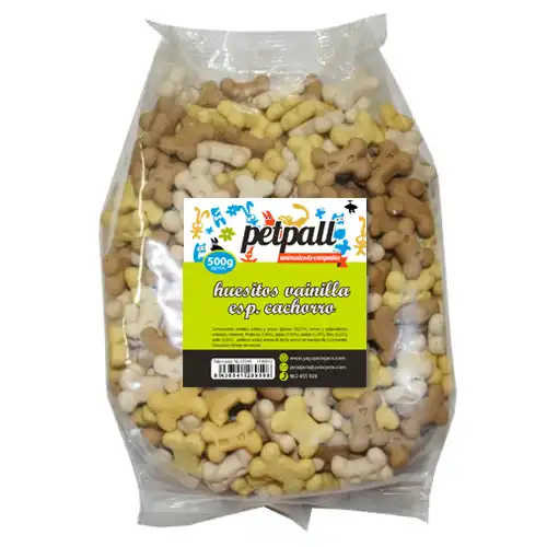 PETPALL LOVERS HUESITOS VAINILLA CACHORRO (BOLSA 500 GR APROX)