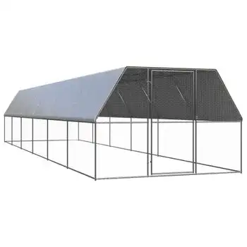 Jaula Gallinero De Exterior De Acero Galvanizado 3x12x2 M Vidaxl