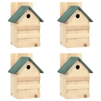 Casa Para Pájaros 4 Unidades Madera De Abeto 23x19x33 Cm Vidaxl