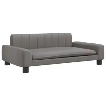 Cama Para Perros De Cuero Sintético Gris 90x53x30 Cm Vidaxl