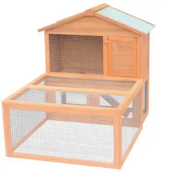 Conejera Jaula De Animales Con Patio Exterior Madera Vidaxl