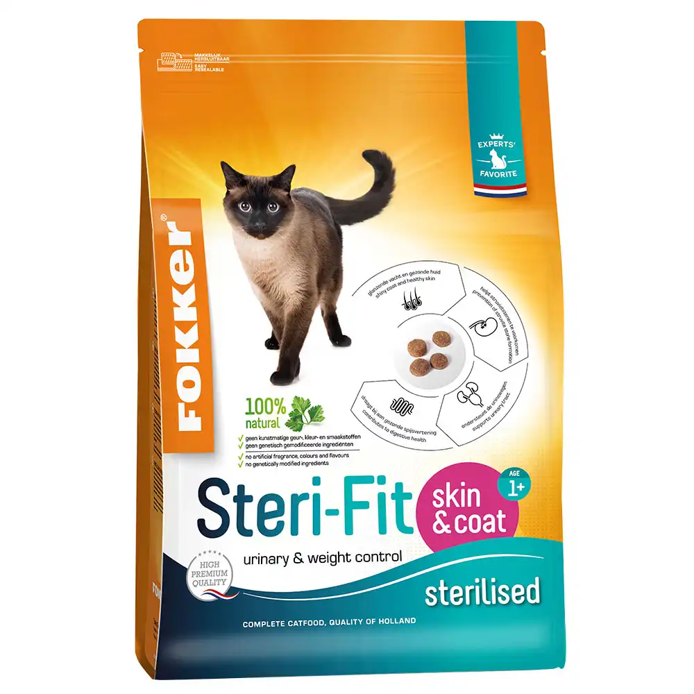 Fokker Cat Steri-Fit Skin & Coat pienso para gatos - 2 x 10 kg