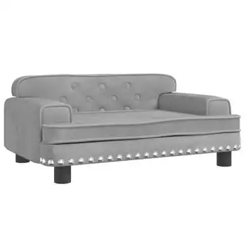 Cama Para Perros De Terciopelo Gris Claro 70x45x30 Cm Vidaxl