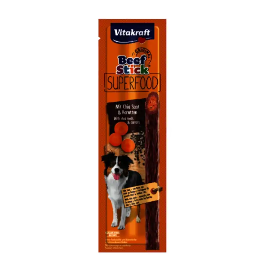 Vitakraft Palito Beef Superfood Zanahoria y Chía para perros