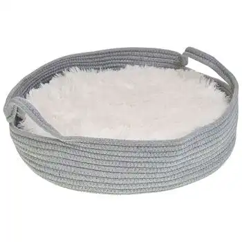 Cama Para Perro De Algodón Gris/blanco Ø 45 Cm Dalaman