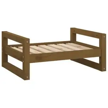 Cama Para Perros Madera Maciza Pino Marrón Miel 65,5x50,5x28 Cm Vidaxl