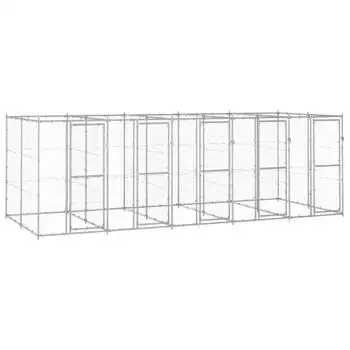 Perrera De Exterior De Acero Galvanizado 12,1 M² Vidaxl