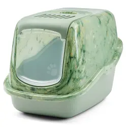 Arenero cubierto Savic Nestor Marble para gatos - verde mármol-amazonas / verde botánico