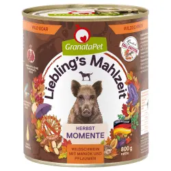 GranataPet Liebling´s Mahlzeit, con jabalí  - Edición de otoño - 6 x 800 g