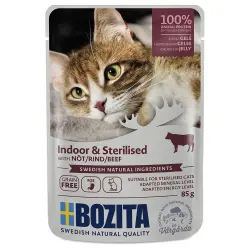 Bozita Bocaditos en gelatina Indoor & Sterilised 12 x 85 g - Vacuno