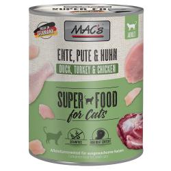 MAC's 6 x 800 g en latas para gatos - Pato, pavo y pollo