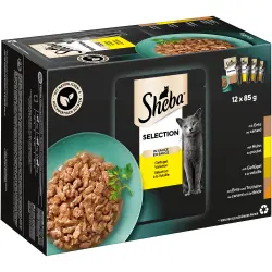 Sheba 12 x 85 g en sobres Multireceta - Selección de aves en salsa