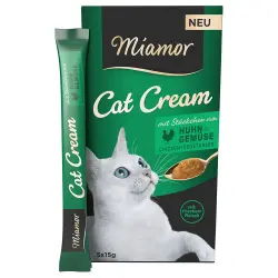 Miamor crema para gatos pollo y verduras - 5 x 15 g