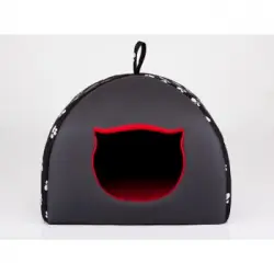 Caseta Para Gatos Con Almohada R1 38x38 Negro Huellas Igloo