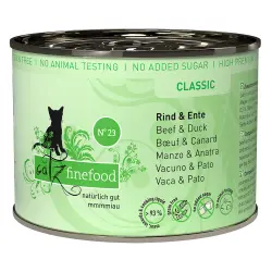 catz finefood en latas 12 x 200 g - Pack Ahorro - Vacuno y pato