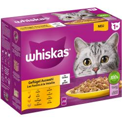 Whiskas 1+ años 12 x 85 g en bolsitas - Selección de aves en gelatina (12 x 85 g)