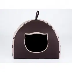 Caseta Para Gatos Con Almohada R3 49x49 Beige Huellas Igloo