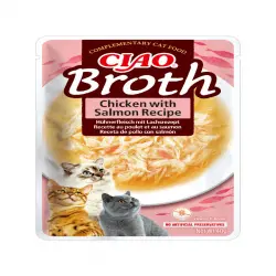 Churu Broth Sopa de Pollo con Salmón sobre para gatos – Multipack 12