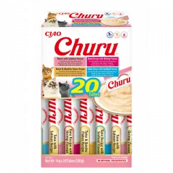 20x14gr Pack Churu para gato adulto pure mix de atún