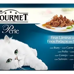 Gourmet Perle Multipack Finas láminas en salsa (Ternera, pollo, conejo, salmón)