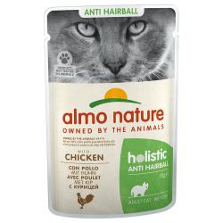 Comida húmeda para gatos adultos Almo Nature Anti Hairball pollo70 gr