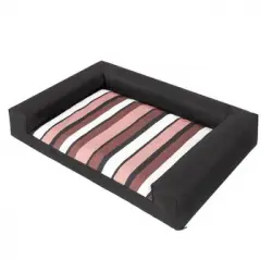 Cama Para Perro Victoria Talla Xl: 100x65x17 Negro Con Rayas