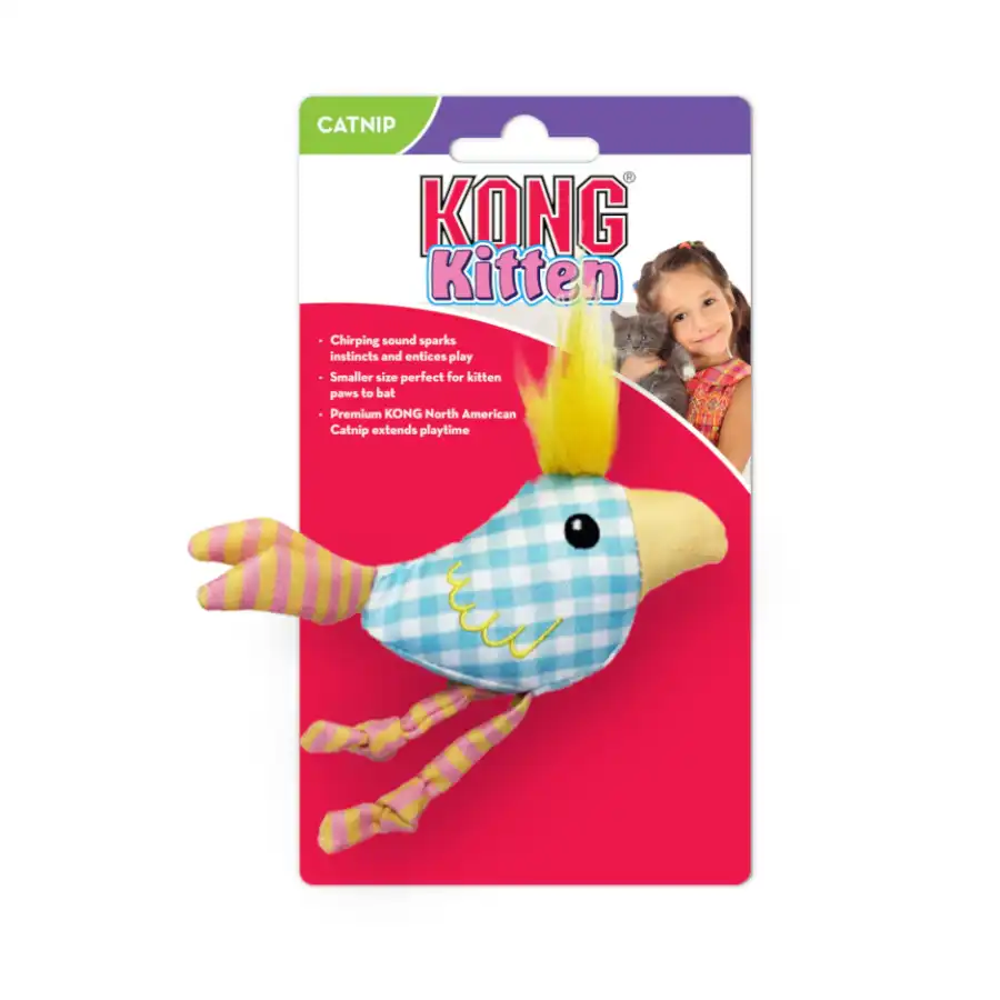 Kong Chirpz Chick Pájaro de peluche para gatitos