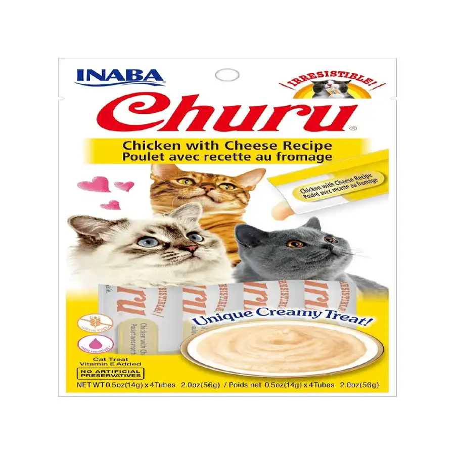 Churu Snack Cremoso de Pollo y Queso para gatos - Multipack 12