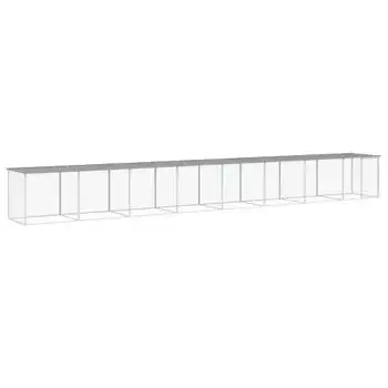 Gallinero Con Techo Acero Galvanizado Gris Claro 803x98x90 Cm Vidaxl