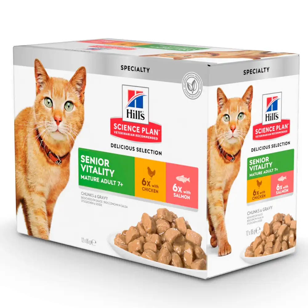 Hill's Mature Adult 7+ Senior Vitality en sobres para gatos - 12 x 85 g