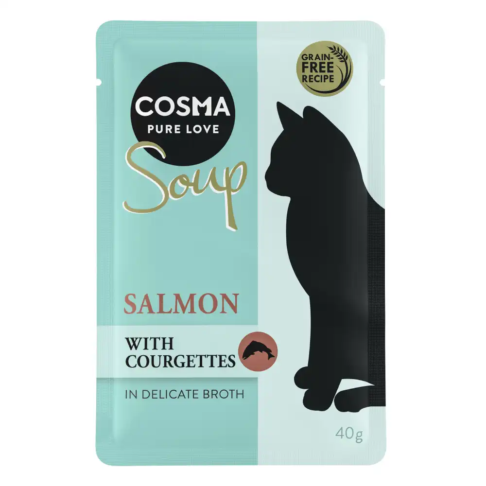 Cosma Soup sopa para gatos 12 x 40 g - Salmón con calabacín