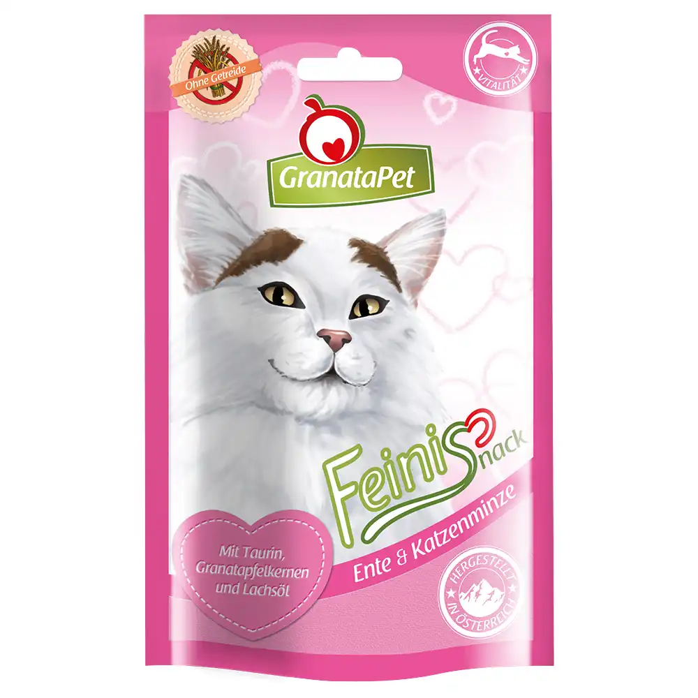 GranataPet Feinis snacks para gatos - Pato y catnip - 50 g