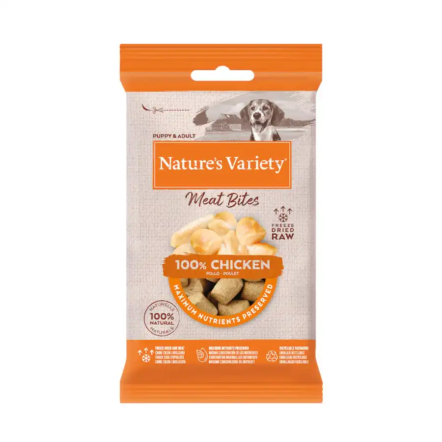 Nature's Variety Bocaditos Meat Bites Pollo Liofilizado para perros