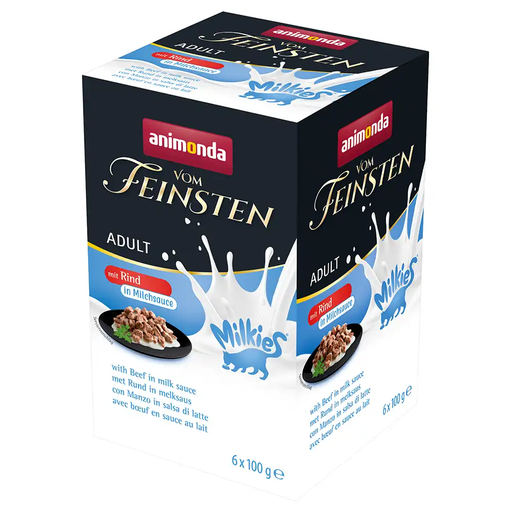 Animonda Vom Feinsten Milkies Adult en salsa 6 x 100 g - Vacuno en salsa de leche