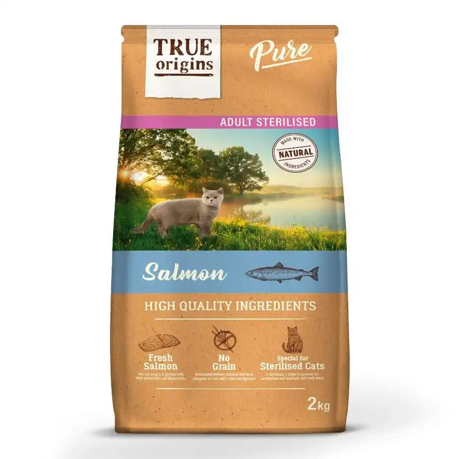 True Origins Adult Pure Sterilised Salmón No Grain pienso para gatos