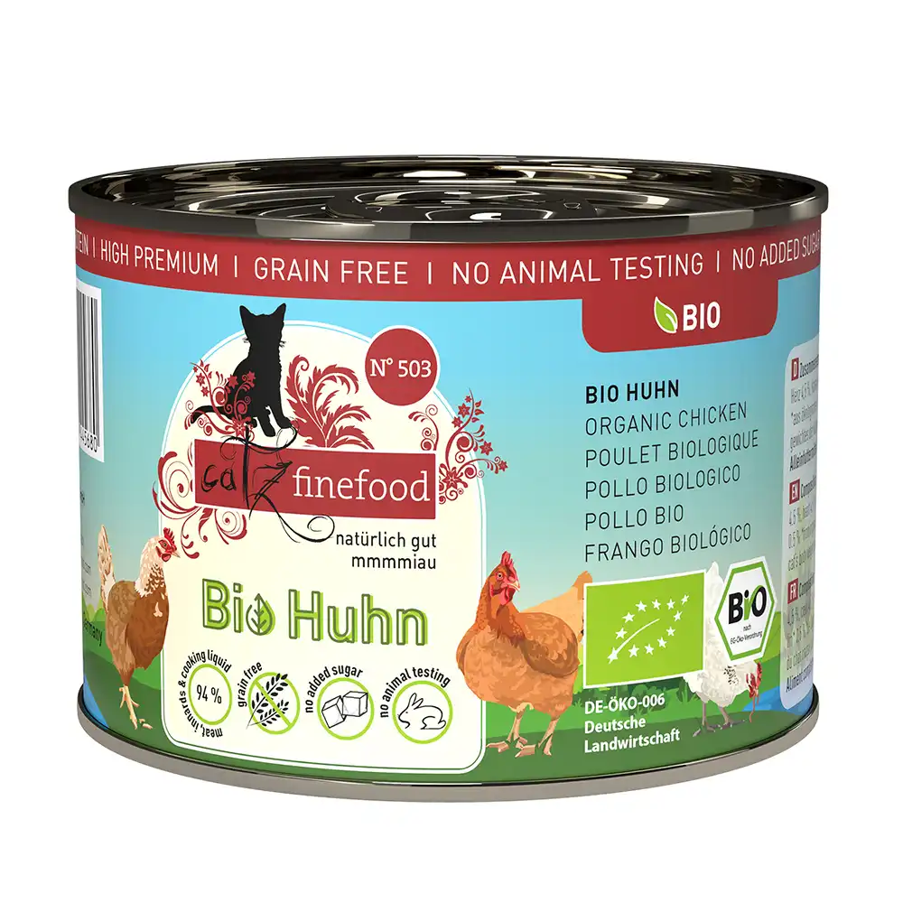 catz finefood bio 6 x 200 g - No.503 Pollo ecológico