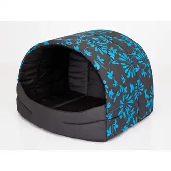 Cama Para Perro R1 45x33x28 Flores Azules Suflera