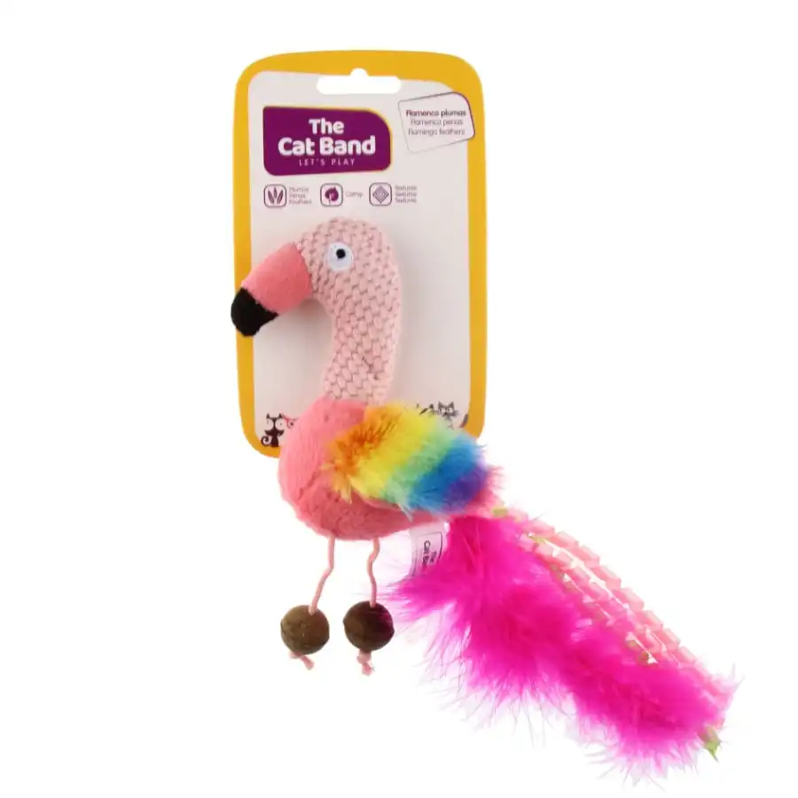 The Cat Band Flamenco de Peluche Arcoiris con Catnip