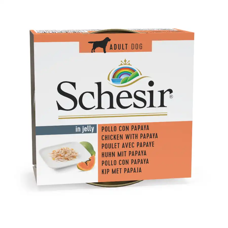 Schesir Pollo y Papaya en Gelatina lata para perros