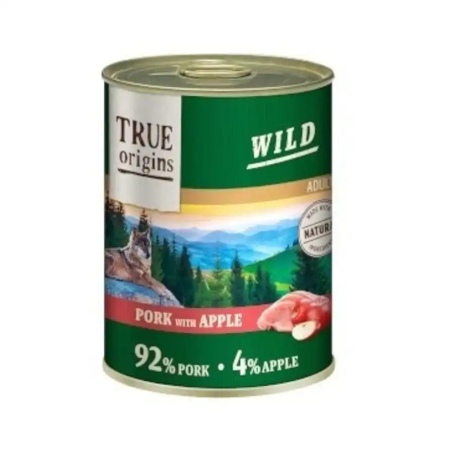 True Origins Adult Wild Cerdo y Manzana lata para perros