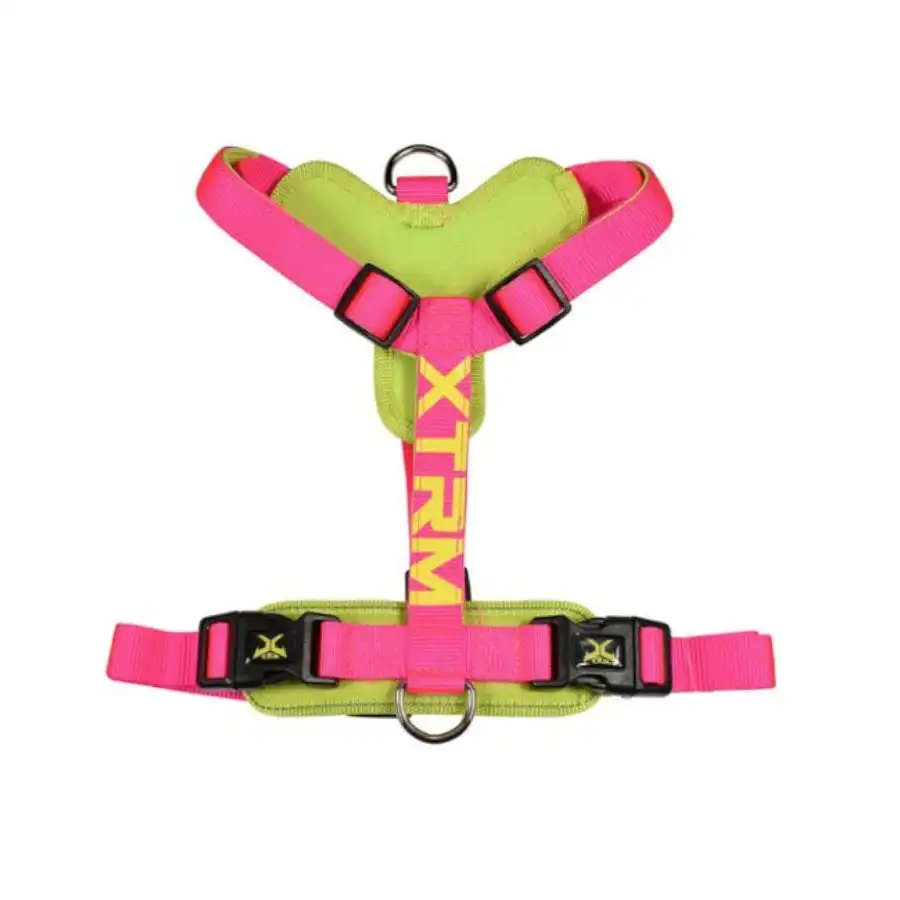 X-TRM Cronos Neon Flash Arnés Fucsia para perros