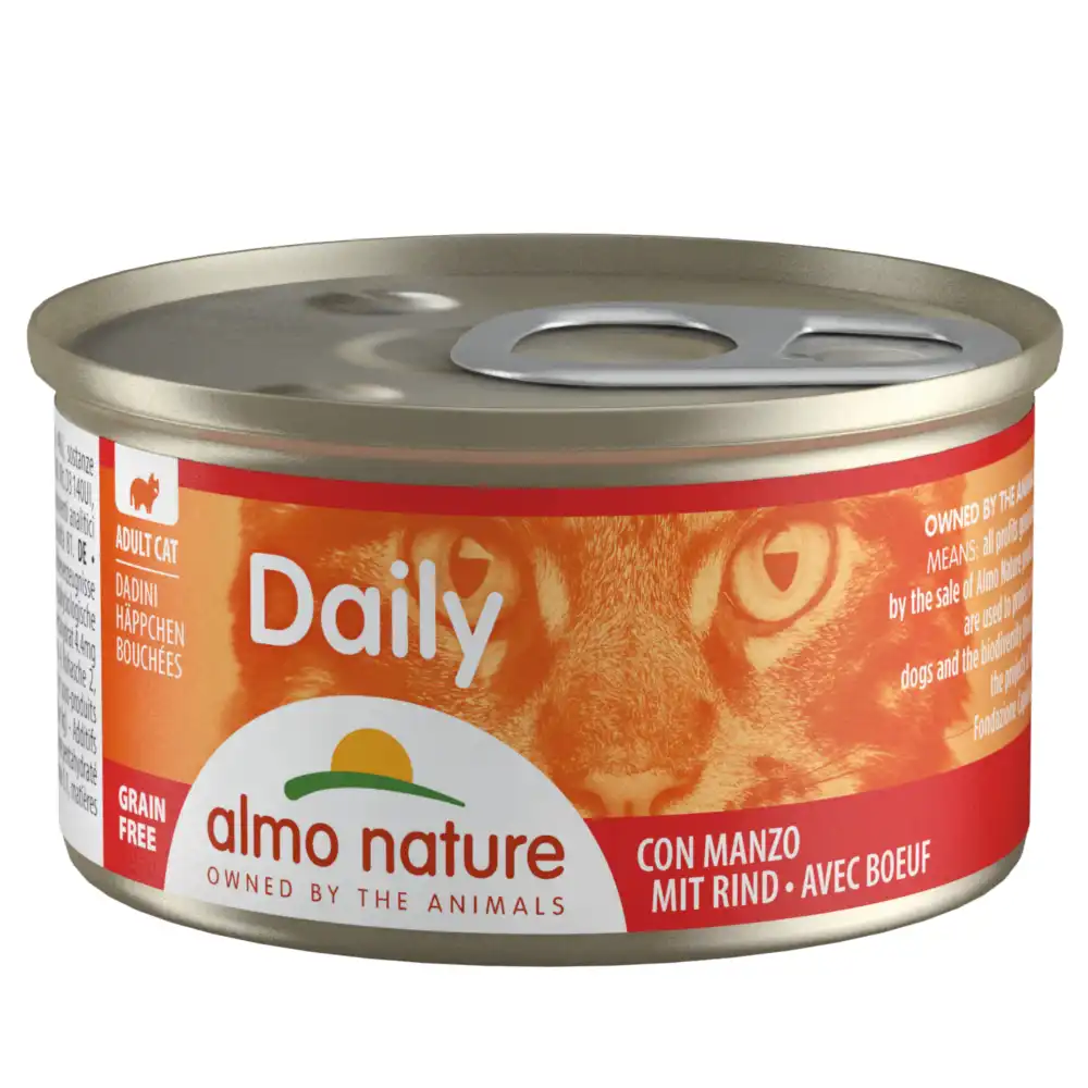 Almo Nature Daily Menu 6 x 85 g - Bocaditos con vacuno